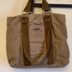 Feed Army Green Canvas Tote Bag